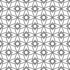 Black geometric ornament on white background. Seamless pattern