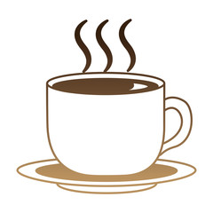 delicious coffee cup with dish isolated icon vector illustration design