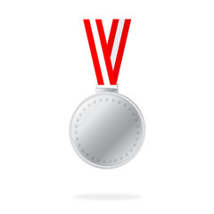 Medal icon. Elegant silver label with stars.  Silver Medal symbol for your web site design, logo, app, UI. Award medal on white background.  Vector illustration EPS10. 
