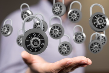 lock 3d in hand