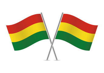 Bolivia flags. Vector illustration.
