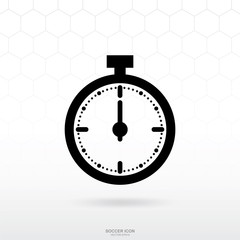 Stop watch icon or Clock icon. Soccer football sport sign and symbol for template design. Vector.
