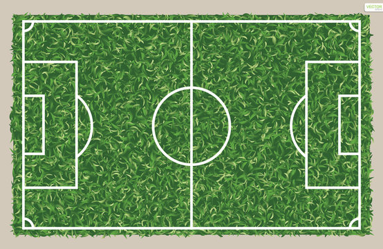 Soccer field or football field pattern and texture for background. Vector illustration.
