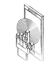 wired glove digital touching display smartphone vector illustration sketch