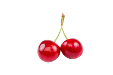 Fruits of a sweet cherry on white background.