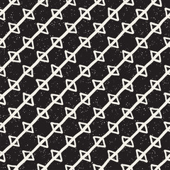 Hand drawn lines seamless grungy pattern. Abstract geometric repeating texture in black and white.