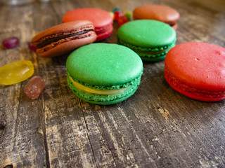 composition of bright macaroons