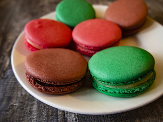 composition of bright macaroons