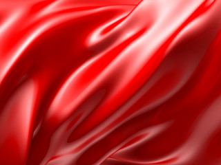Elegant red metallic background with curved wave lines