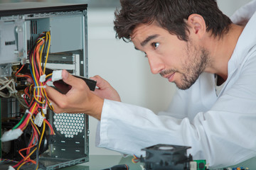 computer engineer solving problem