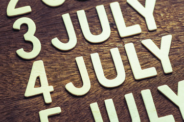4th of July Wood Letters