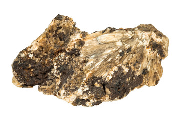Perovskite stone in raw Clinochlore rock isolated