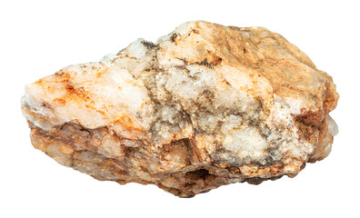 raw Albite stone isolated on white