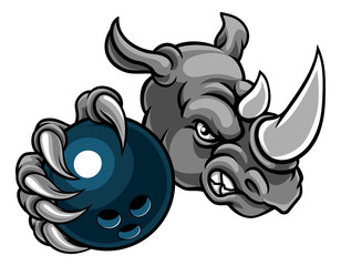 Rhino Holding Bowling Ball