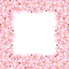 Fototapeta na wymiar Sakura Cherry Blossom Flower Border
