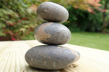 Three piled stones