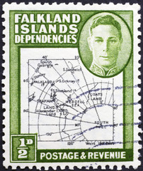 Falkland islands dependencies on postage stamp