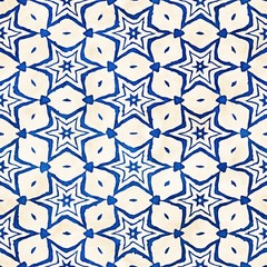 Native batik seamless watercolor artistic boho style colorful square pattern.