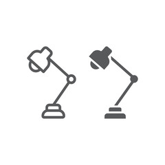 Reading lamp line and glyph icon, school and education, table light lamp sign vector graphics, a linear pattern on a white background, eps 10.