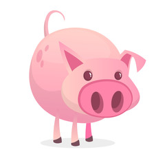 Cute, fun and funny cartoon pig or barnyard animal.