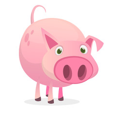 Vector illustration of cartoon pig