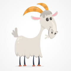 Vector illustration of cute goat cartoon