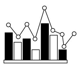 statistical graphics isolated icon vector illustration design