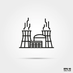 Nuclear power plant vector icon