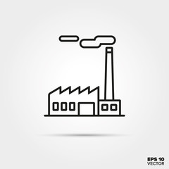 Factory building vector icon