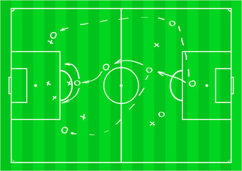 Soccer or football game strategy plan. Vector illustration. Sport infographics element. Vector illustration