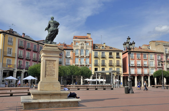 North-West Spain, Burgos, Statue of Charles III in Plaza Mayor, historical center listed by UNESCO as World Heritage Site, Way of St James