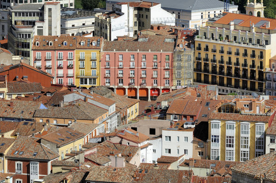 North West Spain, Burgos, Way of St James and historical center listed by UNESCO as World Heritage Sites, high-angle view