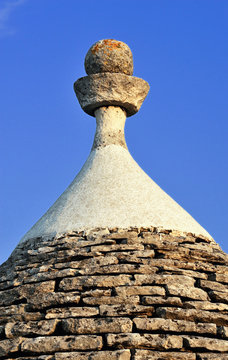 Italy, Apulia, Itria Valley, Alberobello, UNESCO World Heritage, roof of a trullo