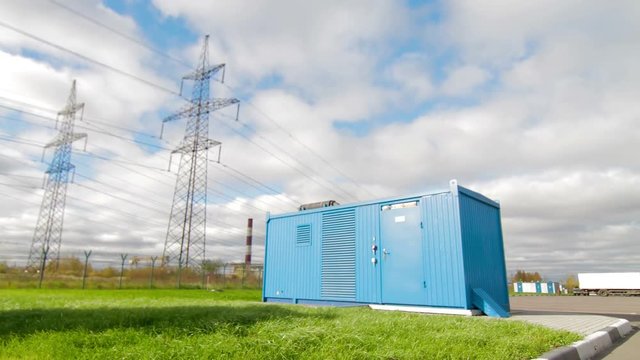 Timelpse of Electrical power transformer in high voltage substation