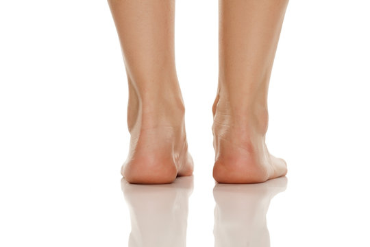 beautifully groomed heels on white background