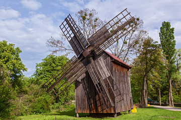 Fototapeta na wymiar Old wooden windmills