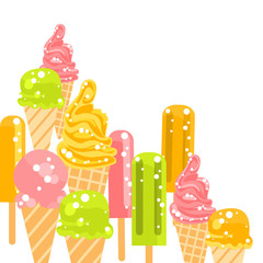 Vector background  with ice cream