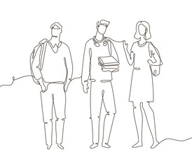 Groupmates - one line design style illustration
