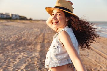 Cheerful young girl in summer clothes