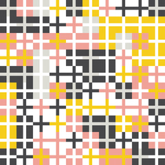 Abstract geometric background, random coloring. Seamless vector pattern. Colorful mosaic illustration. Perfect for wrapping paper, wallpaper, fabric design, web background or technology background.