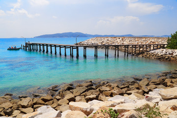 Fototapeta premium Bridge in to the sea at Rayong