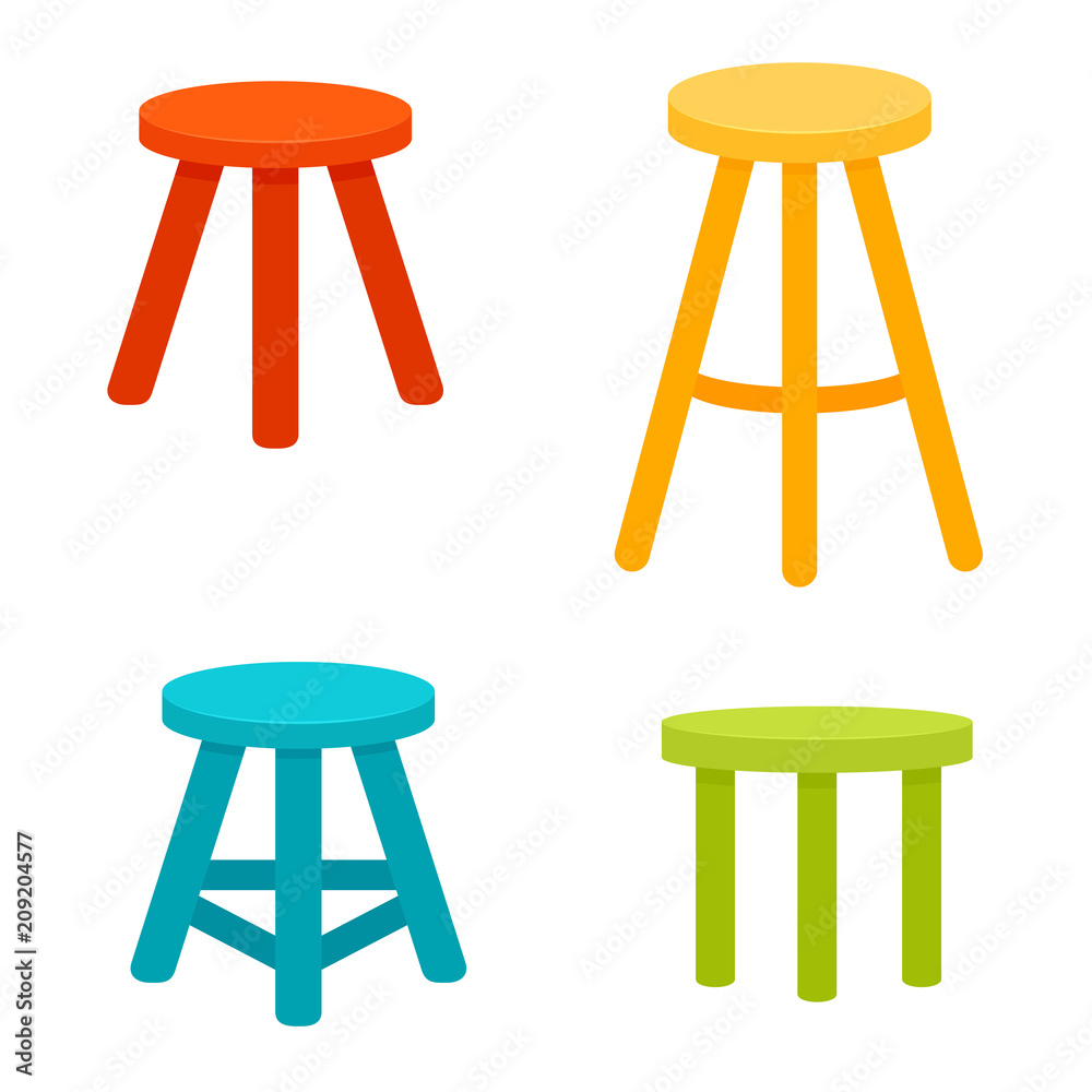 Canvas Prints three legged stool set.