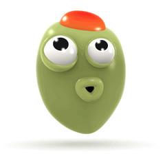 Vector 3d Surprised olive