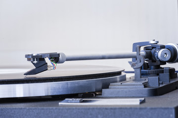 Fototapeta na wymiar Vinyl disc player Concept vintage sound