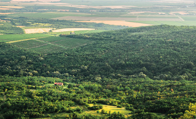 Fototapeta na wymiar Aerial view of Banat plain, Vojvodina, Serbia