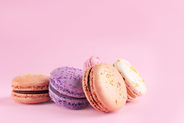 macaroons on a pink background