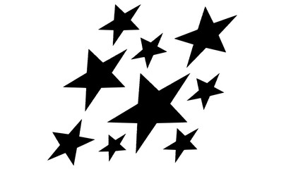 A group of nine black stars in a frame with the illusion of movement