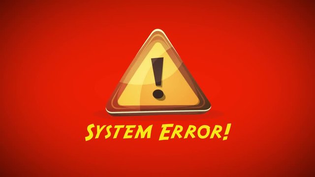 System Error Warning Background/
Animation of red warning sign message screen