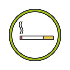 Smoking area sign color icon