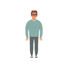 Middle aged man in casual clothes, stage of growing up concept vector Illustration isolated on a white background